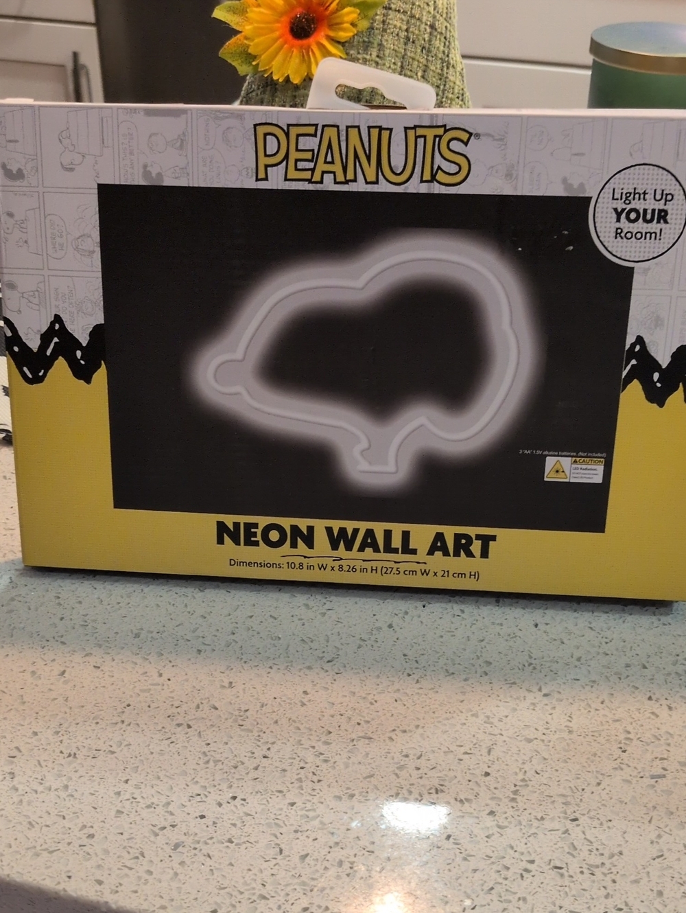 PEANUTS Neon Wall Art - White Snoopy Silhouette New In Box